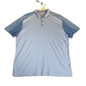 Calvin Klein Polo Shirt Men's XL Blue Colorblock Short Sleeve SOFT Cotton Resort